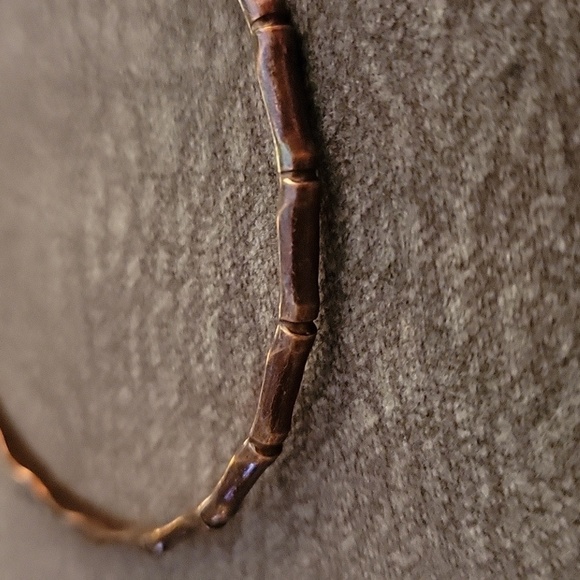 3/$30 Vtg Minimalist Thin Copper Bamboo Bangle Bracelet - Picture 3 of 5